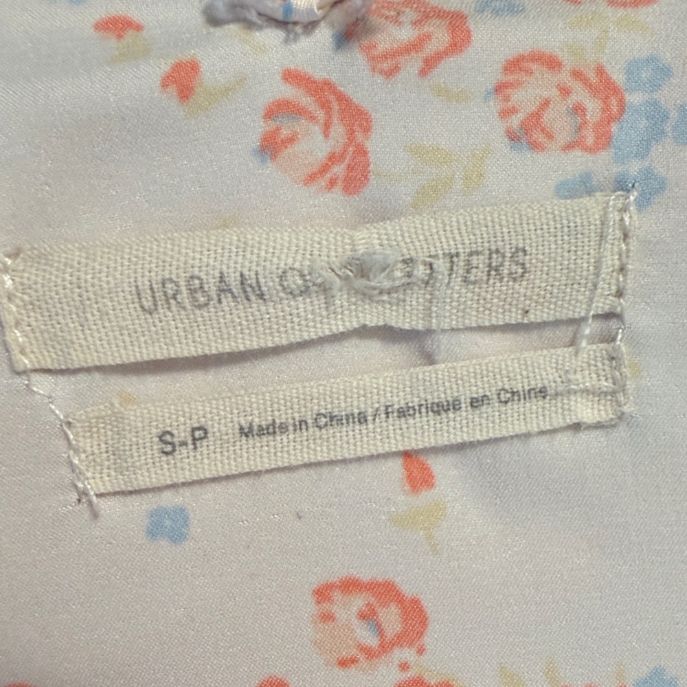 Urban Outfitters Floral Silky  Dress - White with Peach Flowers - Picture 7 of 7